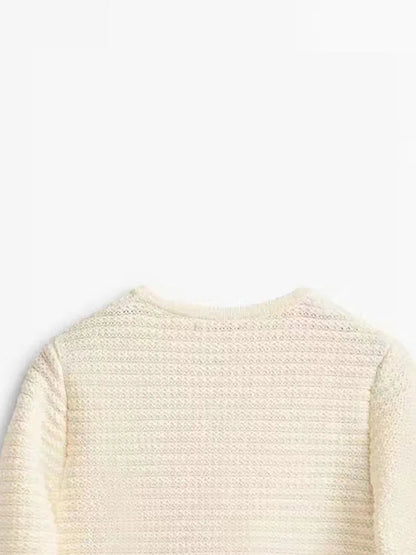 Women's Knitted Cardigan - Retro Long Sleeve Button Casual Top