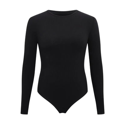 Women Long Sleeve O neck Tight Skinny Skims Style replacement Ribbed Bodysuit