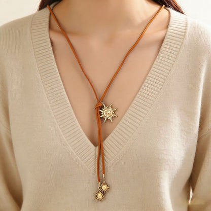 Minimalist Star & Sun Tassel Necklace
