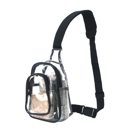 Bolso bandolera transparente de PVC, mochila de viaje para exteriores, bolso bandolera para gimnasio, riñonera transparente, riñonera cruzada. 