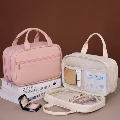 Double layer portable cosmetic bag, large capacity portable cosmetic storage bag, makeup bag organizer,Makeup bag with compartments,