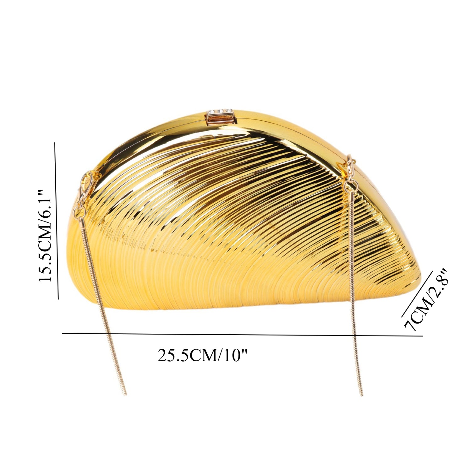 Gold Neocrylic Dinner Bag Shell Dinner Bag Crossbody Chain Shinny evening Clutch Purse Party, Prom Bag, Party Purse, Prom Bags Clutch,