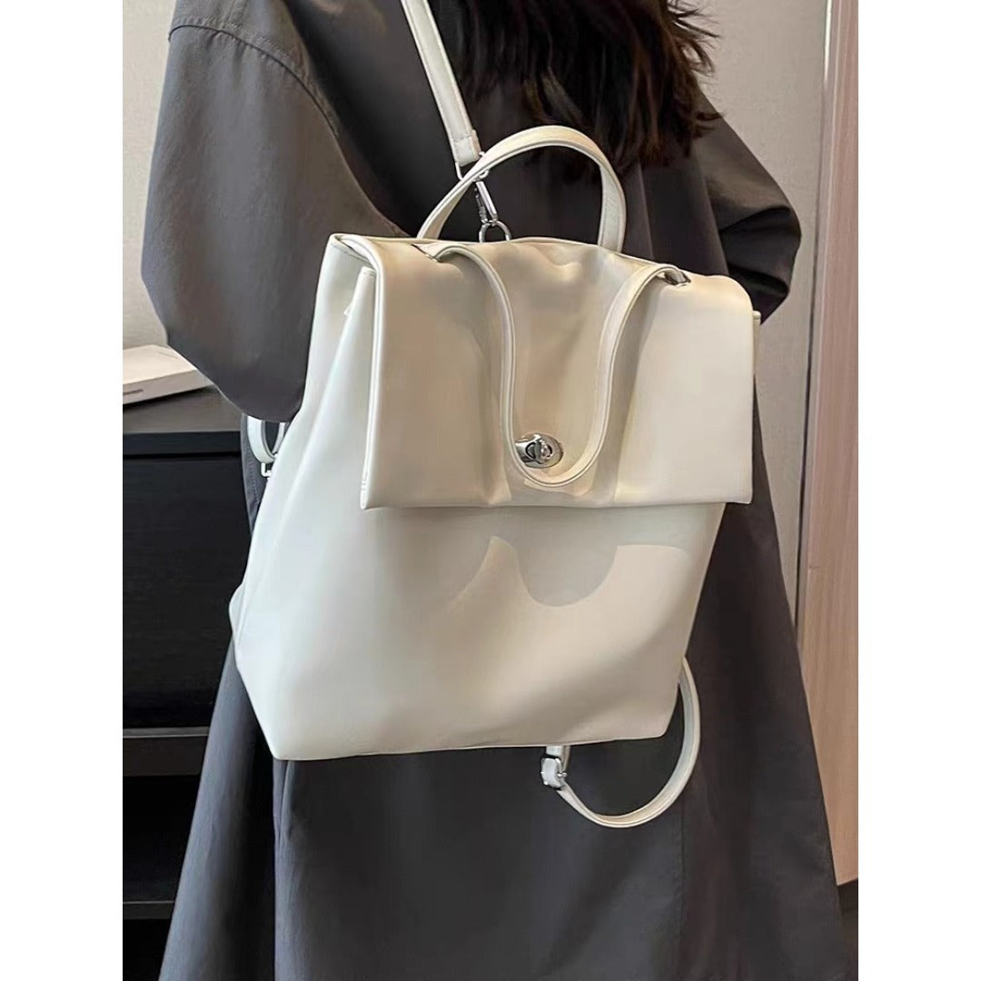 Mochila grande para mujer, color plata, de gran capacidad, ideal para otoño e invierno. Mochila versátil para la universidad o el trabajo. 