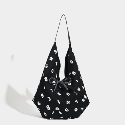 Bolso tote hobo, bolso sencillo de lona con estampado digital, bolso holgado versátil, bolso de hombro 