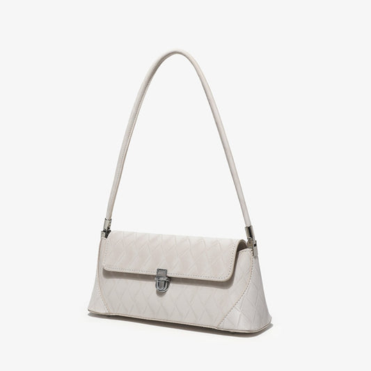 Bolso pequeño de hombro, bolso baguette rosa para llevar al hombro, bolso tote versátil con diseño de diamantes, bolso de hombro sencillo 