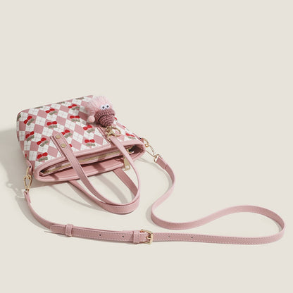 Bolso tote para mujer, bolso de hombro con diseño de cerezas, bolso con asa superior y correa cruzada 