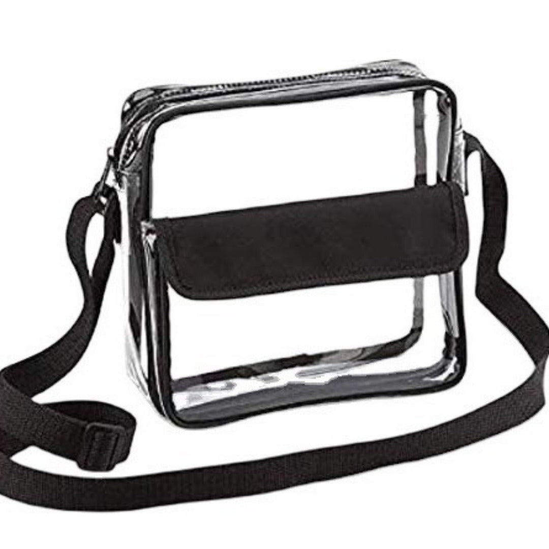 Transparent PVC Shoulder Crossbody Bag - Durable Storage Bag for Travel, Beach, Stadium Events & More