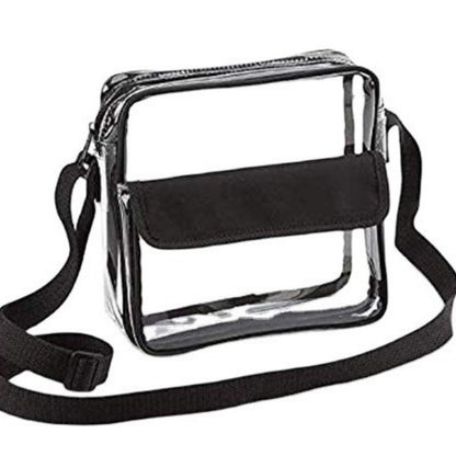 Transparent PVC Shoulder Crossbody Bag - Durable Storage Bag for Travel, Beach, Stadium Events & More