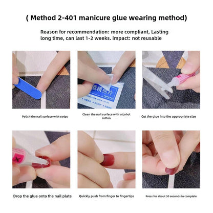 1054- Uñas postizas hechas a mano, de presión, removibles. Uñas con dibujo hecho a mano.