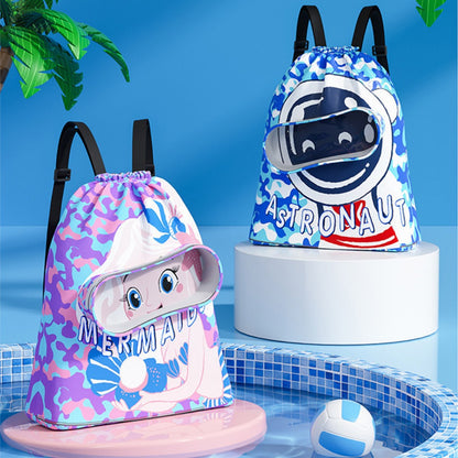 Bolsa de natación infantil, neceser con separadores para artículos secos y húmedos, bolsa de almacenamiento de natación de gran capacidad, mochila organizadora para la playa. 