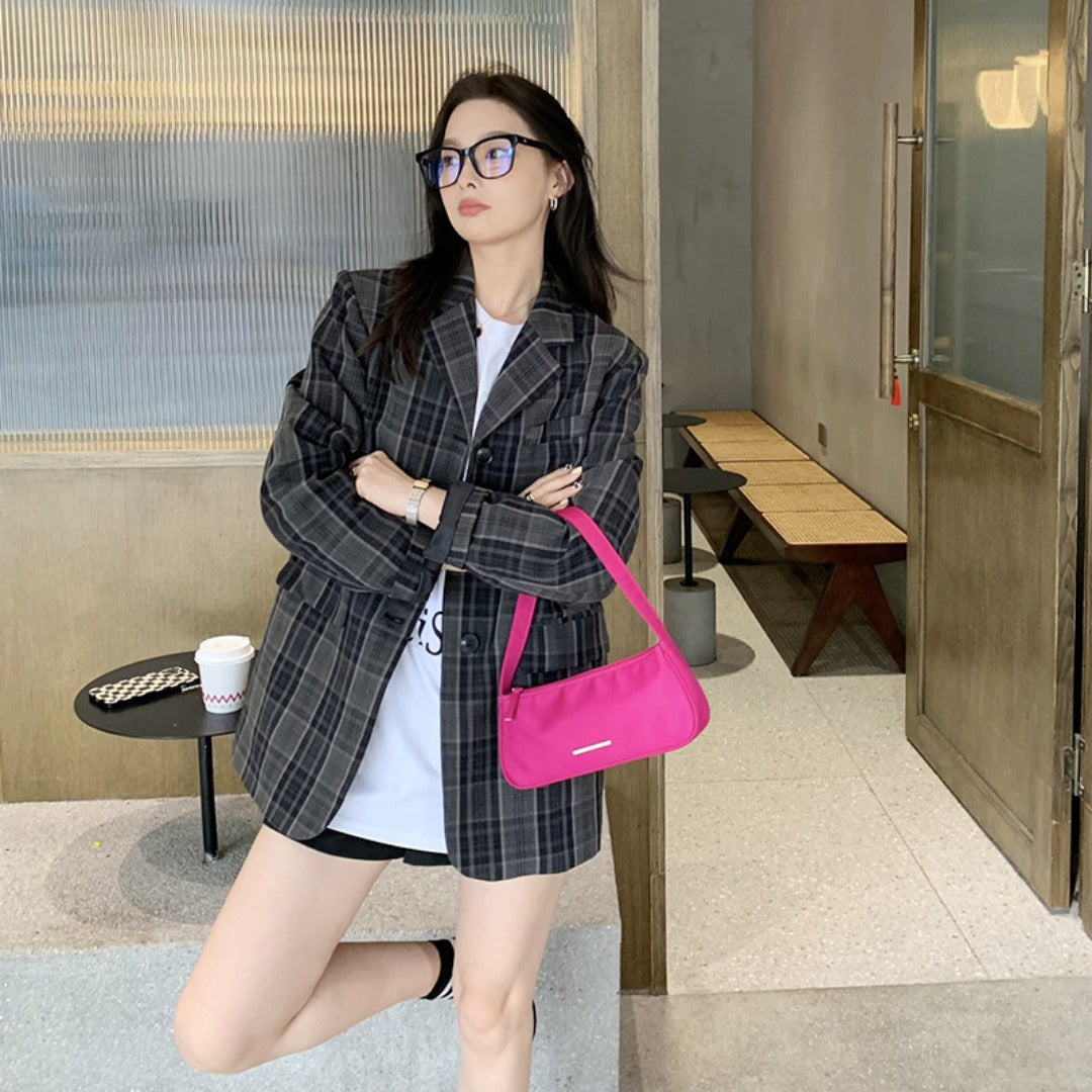 Bolso bandolera mini de verano para mujer – Elegante bolso de hombro de nailon Oxford, bolso baguette hobo moderno y versátil 