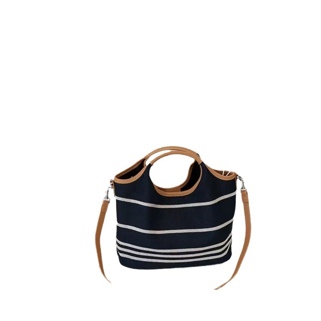 Bolso tipo cubo de lona de diseño, bolso tote de gran capacidad con contraste, bolso tote informal, bolso tote para ir al trabajo con 2 compartimentos en 1. 