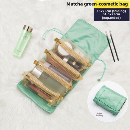 Bolsas de maquillaje portátiles de gran capacidad para viajes, organizadores de bolsas de maquillaje, se pueden dividir en una bolsa de cosméticos cuatro en uno, bolsa de artículos de aseo y organizador de bolsas de aseo. 