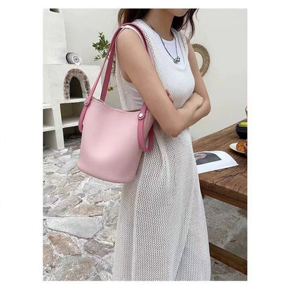 Fashion shoulder bucket bag, women pink small tote bag, women shoulder hobo tote purse