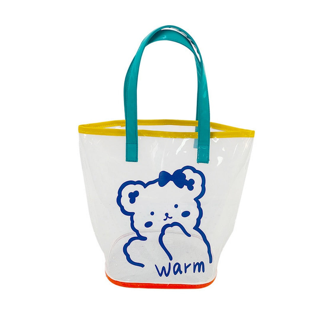 Bolsa de PVC translúcido esmerilado, bolsa de playa portátil de gran capacidad, bolsa de natación, 