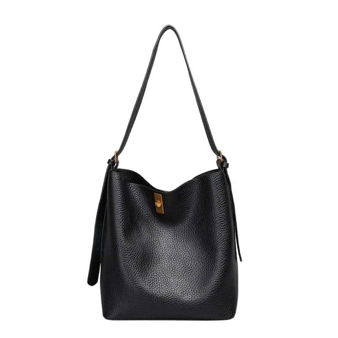 Bolso tipo cubo versátil de gran capacidad para mujer - Bolso bandolera tipo hobo de PU suave con textura retro y cierre, estilo casual 2 en 1