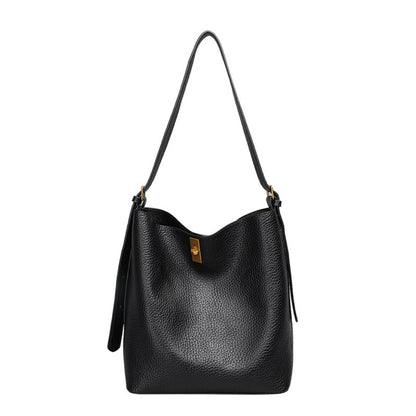Bolso tipo cubo versátil de gran capacidad para mujer - Bolso bandolera tipo hobo de PU suave con textura retro y cierre, estilo casual 2 en 1