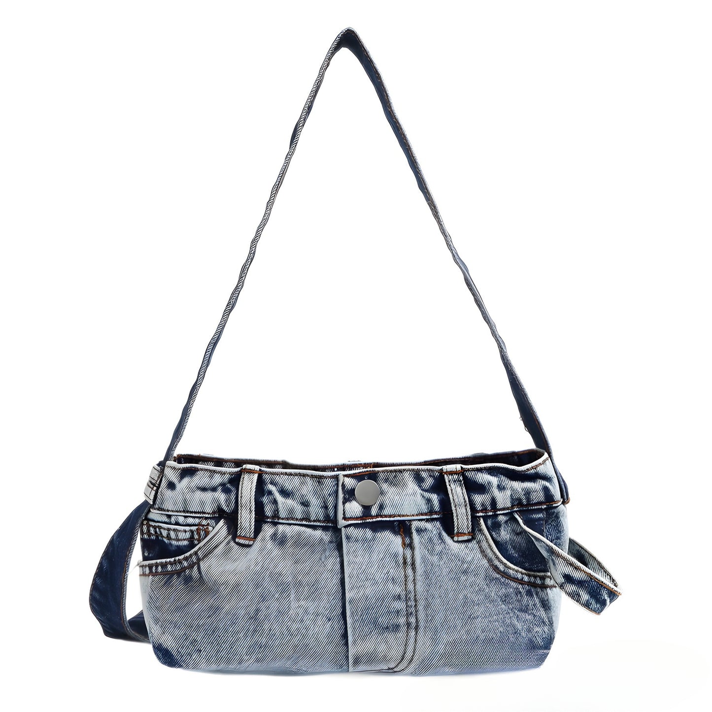 Bolso bandolera pequeño de mezclilla para mujer, bolso bandolera retro de verano, bolso hobo azul patchwork 