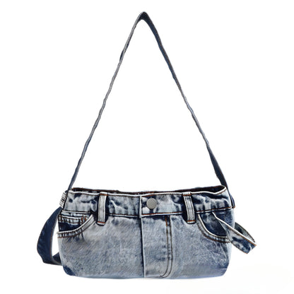 Bolso bandolera pequeño de mezclilla para mujer, bolso bandolera retro de verano, bolso hobo azul patchwork 