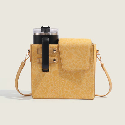 Outdoor portable crossbody water cup bag, multi-functional universal large thermos cup protective cover, water cup storage bag