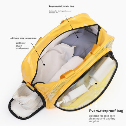 Bolsa de baño transparente de PVC, bolsa de playa deportiva con separación para ropa húmeda y seca, bolsa de fitness de gran capacidad, bolso de viaje transparente para mujer 