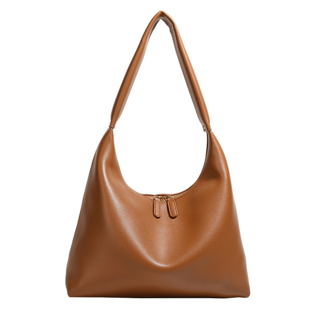 Bolso hobo sencillo y versátil para mujer, bolso hobo de piel suave, bolso de hombro retro 
