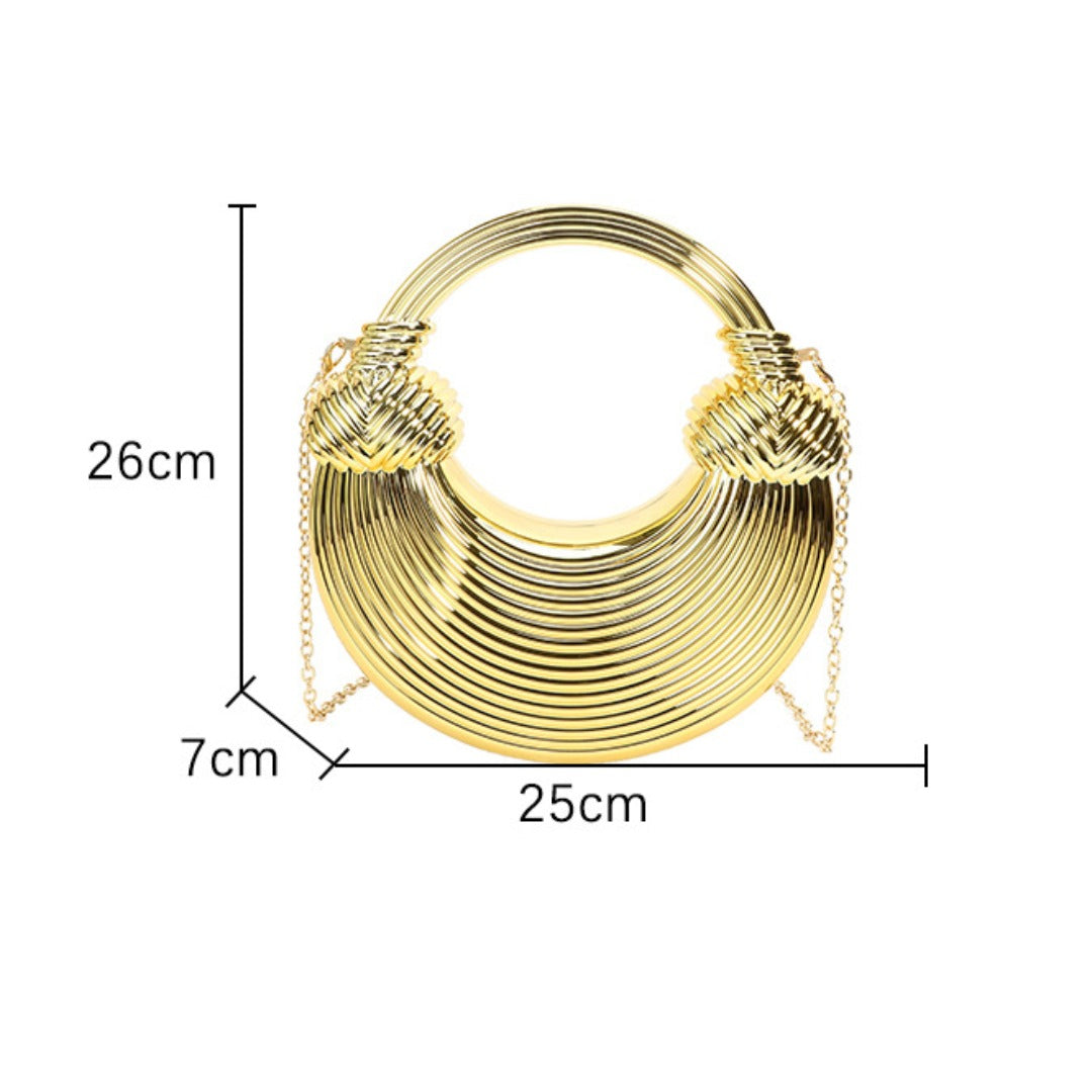 Bolso de mano tipo clutch de acrílico brillante con nudo, ideal para cenas, eventos informales, fiestas, graduaciones y eventos especiales. 