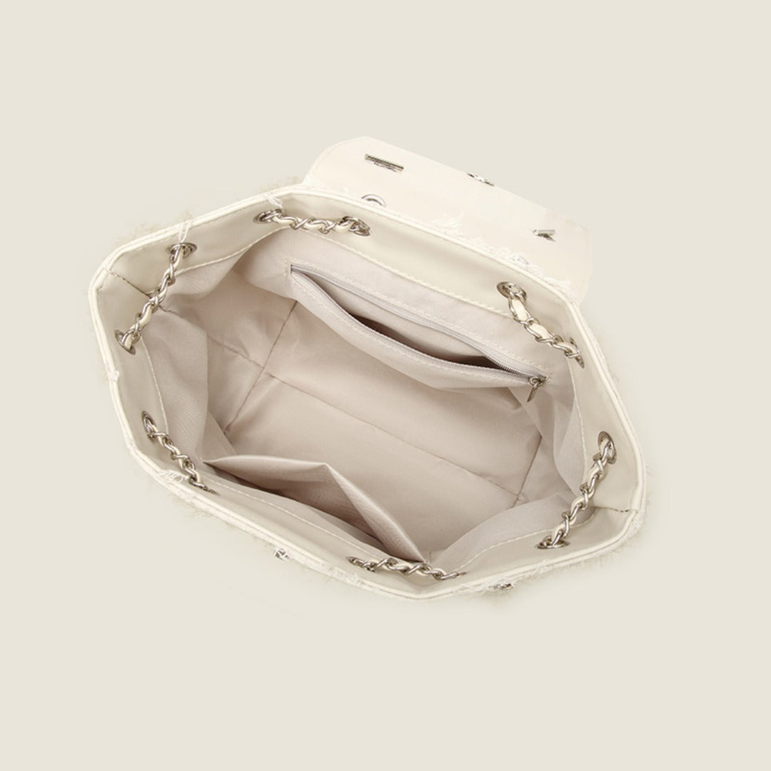 Mochila tipo bolso para mujer, mochila de cadena de diseño casual y moderno, mochila pequeña de hombro 