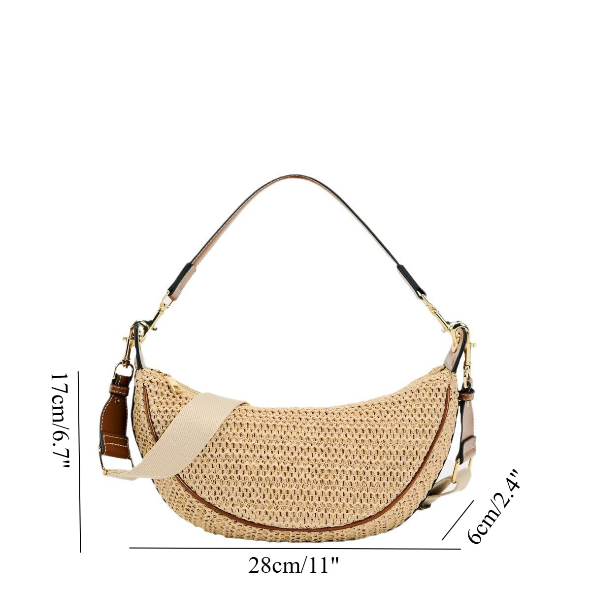 Bolso Hobo Chic de Verano para Mujer – Bolso bandolera versátil y a la moda, elegante bolso pequeño tejido a mano para llevar en la axila 