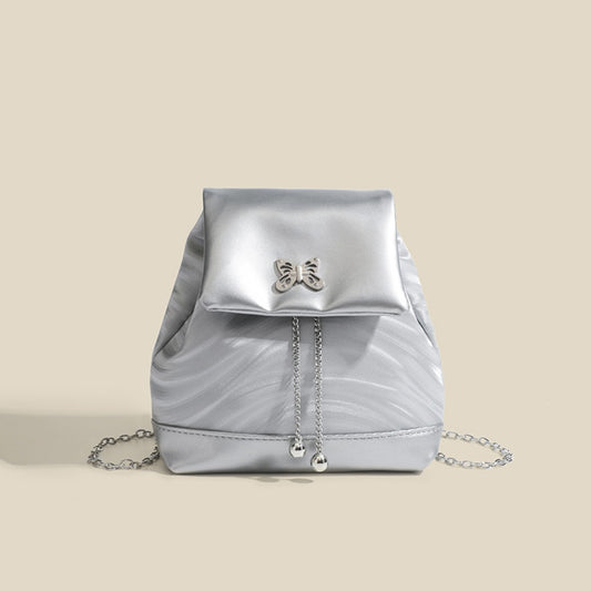 Mochila pequeña con cadena, bolso de moda de verano para mujer, mochila tipo mochila para estudiantes 