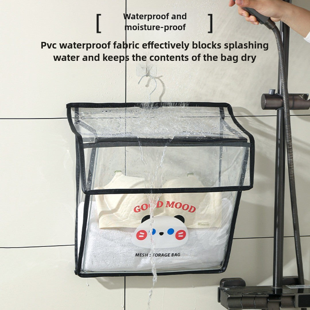 Bathroom transparent storage bag, put clothes toilet storage bag, transparent PVC large-capacity wall-mounted waterproof bathroom hanging bag