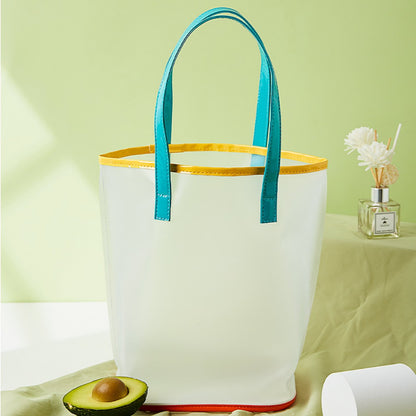 Bolsa de PVC translúcido esmerilado, bolsa de playa portátil de gran capacidad, bolsa de natación, 