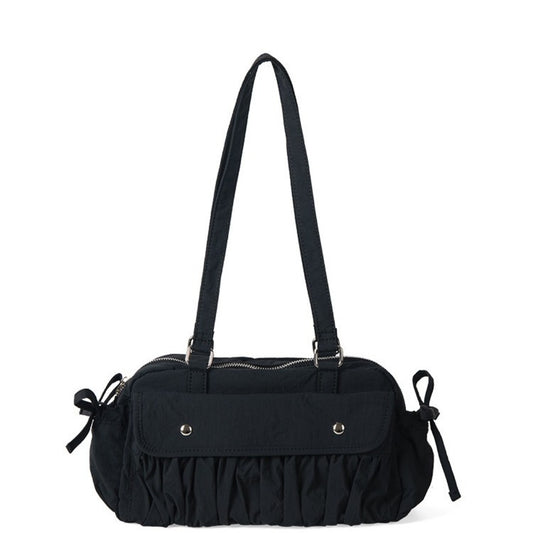 Bolso pequeño de hombro para mujer, bolso de hombro plisado de nailon, bolso baguette, bolso hobo de gran capacidad y a la moda para mujer 