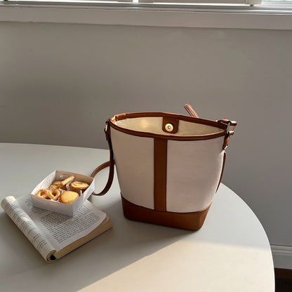 Bolso tipo cubo retro con textura sencilla y diseño minimalista - Bolso versátil para mujer, ideal para llevar al hombro o cruzado. 