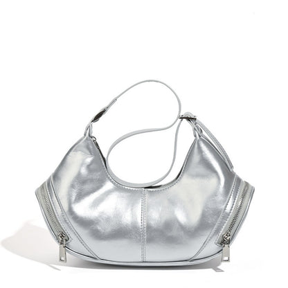 Bolso bandolera estilo hobo, elegante y vintage, con bolsillo con cremallera. También disponible en versión de hombro o bajo el brazo. 