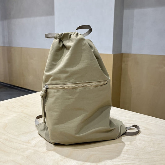 Bolso informal de verano para mujer, tipo saco, de gran capacidad, mochila unisex de tela con cordón ajustable, bolso de mano ligero de nailon. 