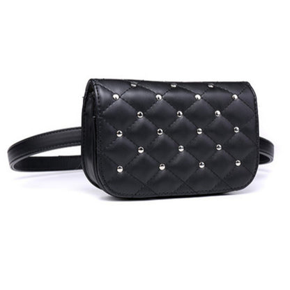 Riñonera pequeña para mujer Rivet: bolso de cintura informal y moderno para viajes, deportes, vacaciones, correr y playa; compacta, elegante y funcional. 