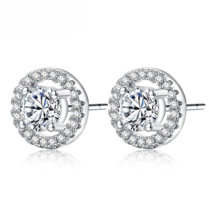 Micro-Set Zircon Stud Earrings