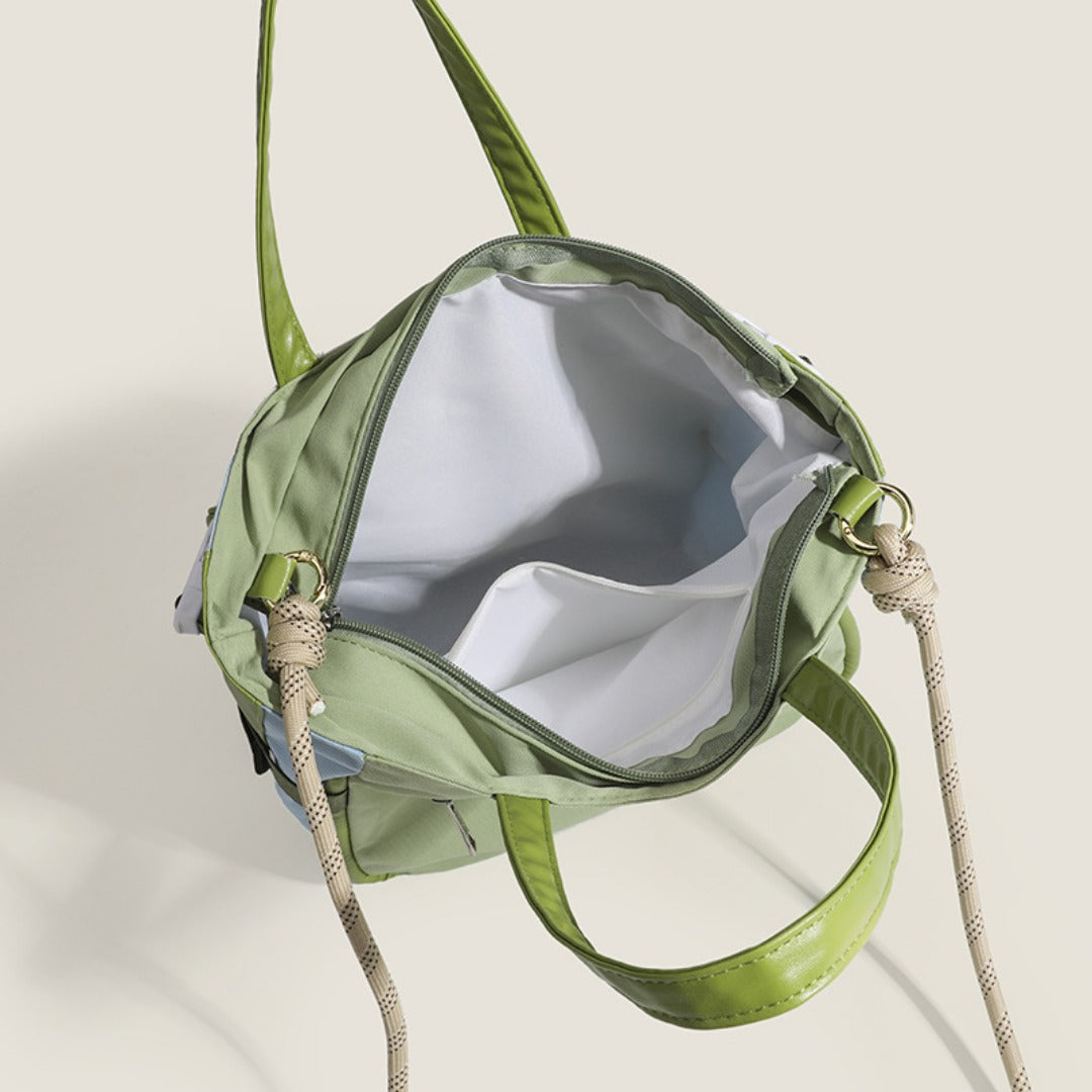 Bolso tote portátil de color verde aguacate, bolso de compras de gran capacidad, bolso de hombro con monedero. 