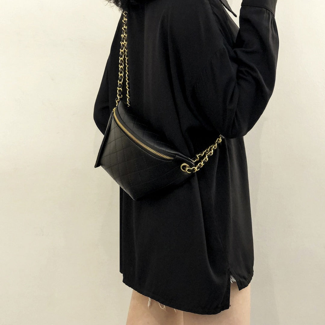 Riñonera de moda – Bolso bandolera elegante para mujer, ideal para el día a día gracias a su cadena ajustable. 