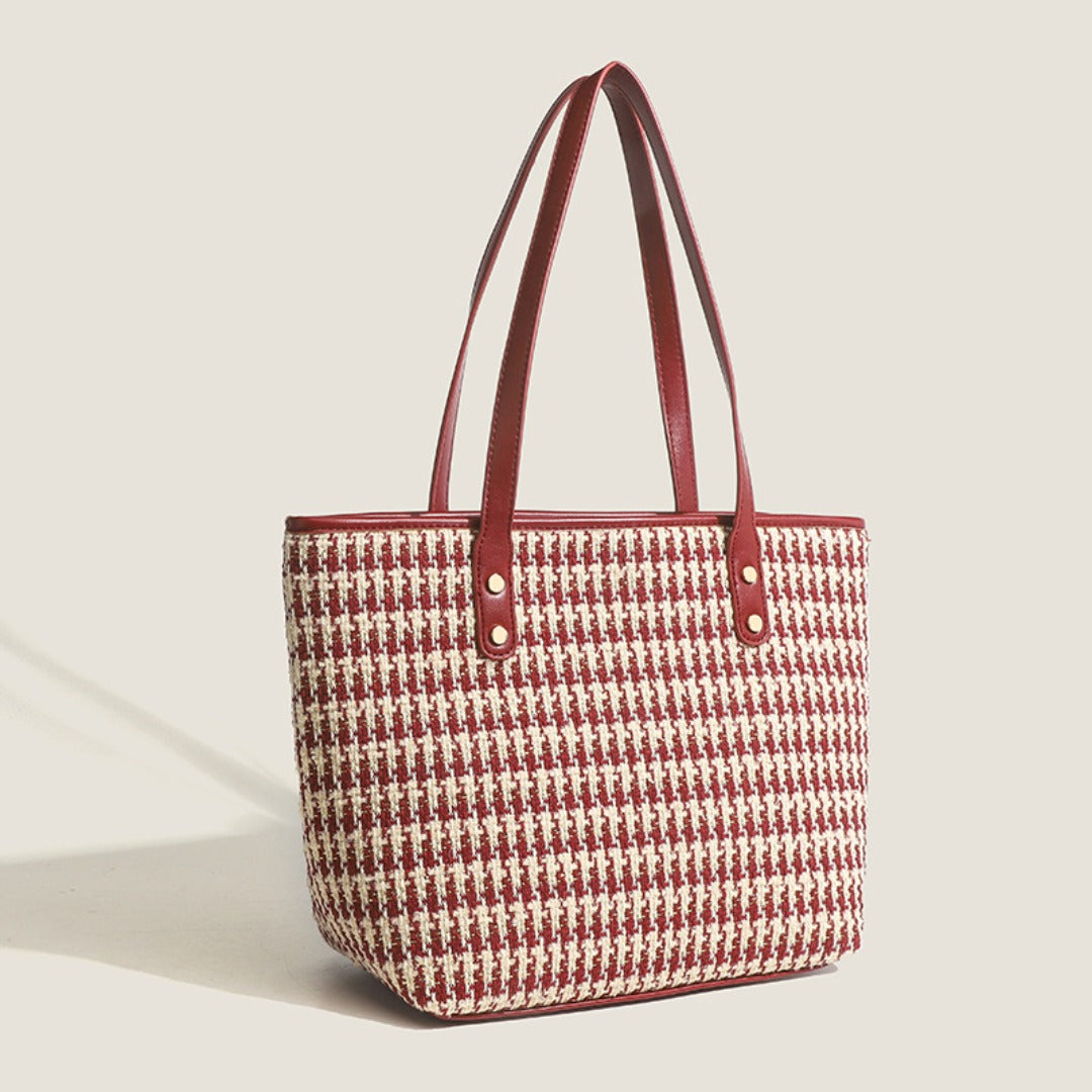 Bolso tote de gran capacidad para mujer, bolso hobo sencillo de hombro rojo 