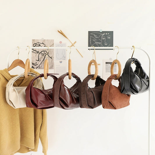 Bolso informal de tela suave para llevar debajo del brazo, bolso minimalista de hombro para mujer, bolso hobo pequeño cuadrado y versátil 