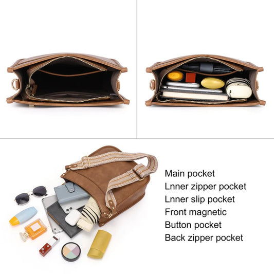 Fashion crossbody shoulder bag, versatile women's crossbody bag with two shoulder straps, small women crossbody bag, Small Crossbody Purse for Women Triple Zip,