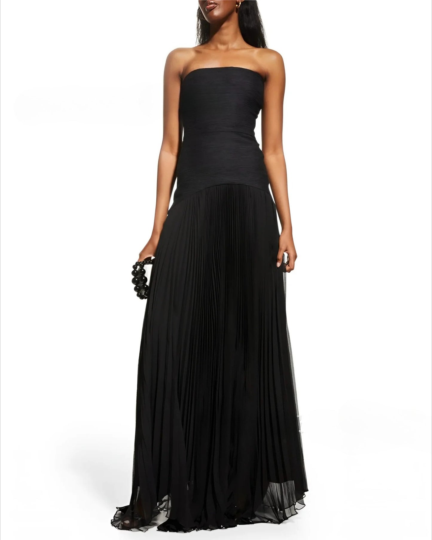 Vestido tubo plisado acanalado