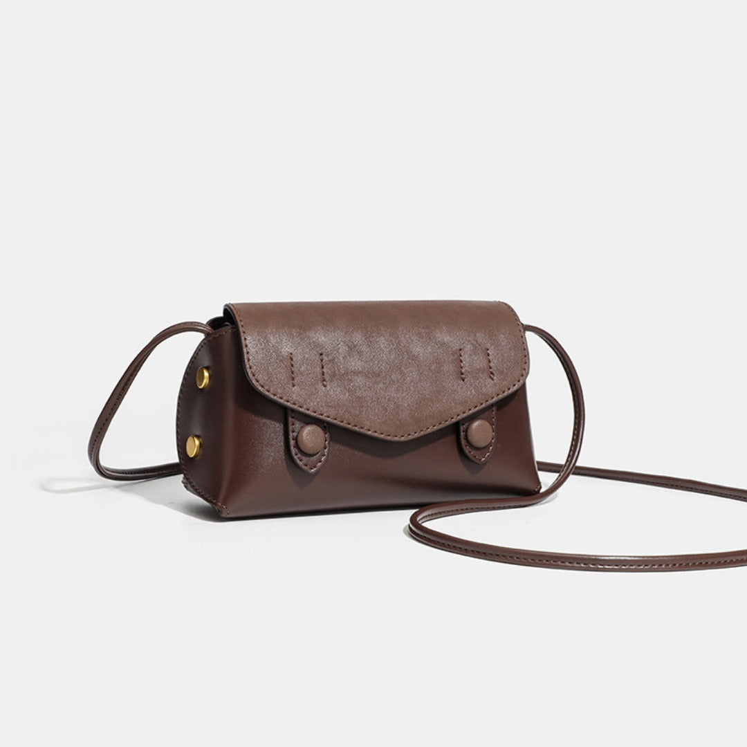 Bolso cuadrado pequeño y elegante color café: bolso bandolera versátil para mujer, ideal para otoño e invierno. 