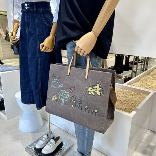 Bolso de lona de gran capacidad con estampado de grafiti para mujer: bolso tote extragrande con amplio espacio, perfecto para ir de compras, viajar y para el día a día. Elegante y resistente bolso de hombro de lona. 