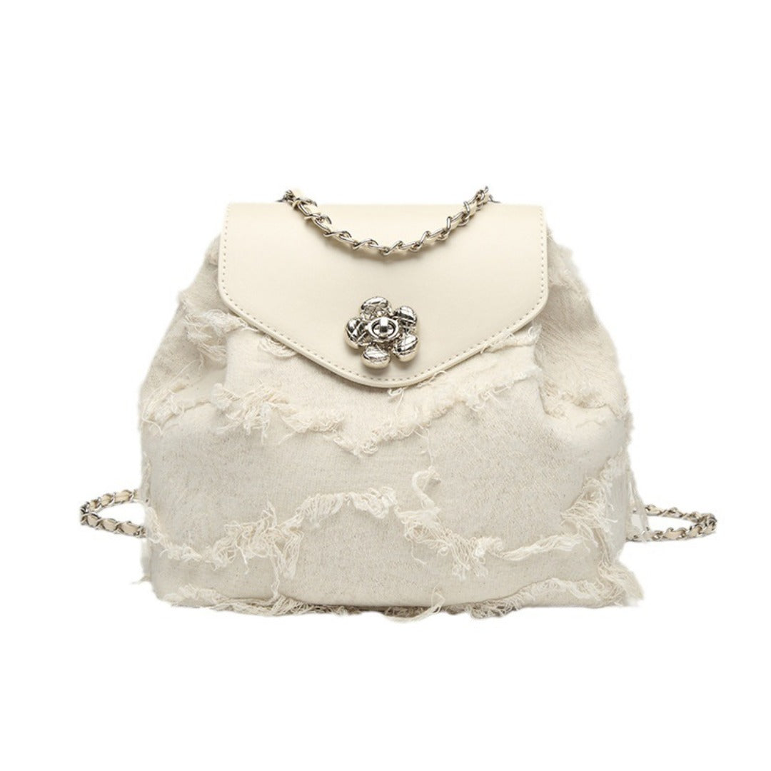 Mochila tipo bolso para mujer, mochila de cadena de diseño casual y moderno, mochila pequeña de hombro 