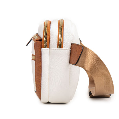 Riñonera multifuncional de moda: bolso de hombro ajustable, ideal para viajes, deportes y correr. Confeccionada en piel vegana. Bolso bandolera elegante para mujer. 