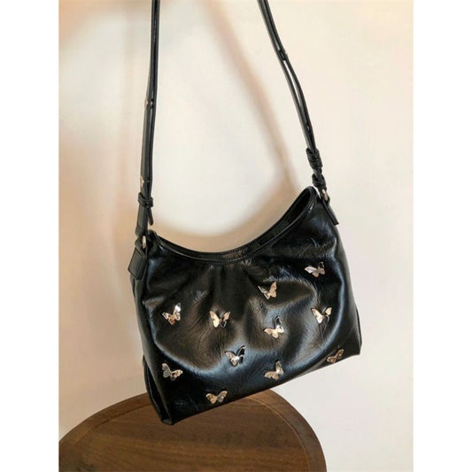 Bolso de hombro texturizado y elegante – Bolso tote con lazo moderno para mujer, bolso hobo versátil, compañero diario portátil 