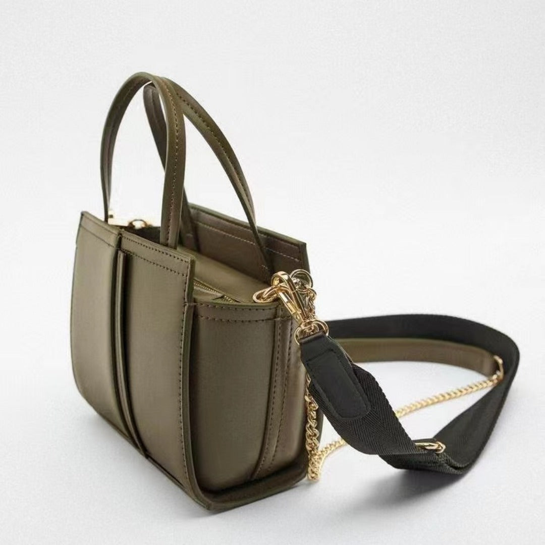 Bolso tote verde militar elegante para mujer - Bolso bandolera versátil con correa para guitarra, ideal para uso diario 